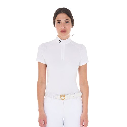 Polo Donna Zip Manica Corta Mesh Modello Taline