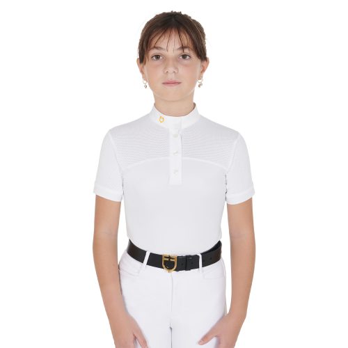 Girl Polo Shirt Ss Buttons 1/2 Mesh