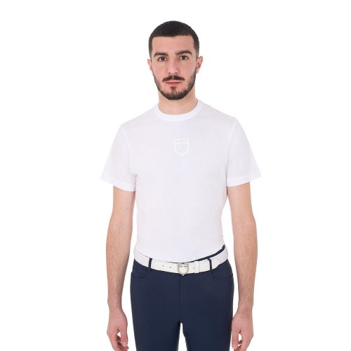 T-shirt basic uomo con logo tono su tono