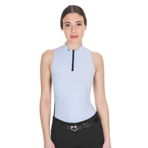 Women's Curly Insert Training Polo Shirt W/o Sleeves
