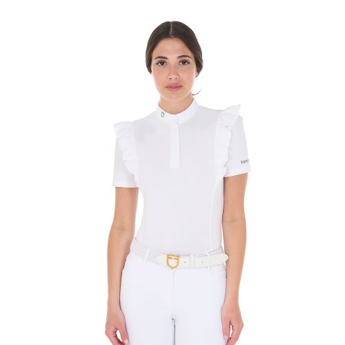 Women's Ruches Competition Polo Shirt Ss Buttons