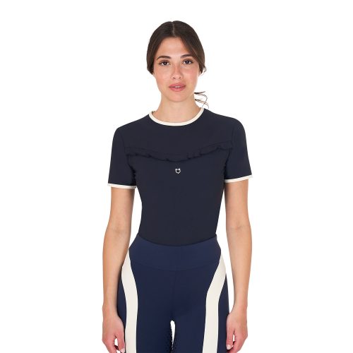 Women's Ruches Training T-shirt Ss Zip