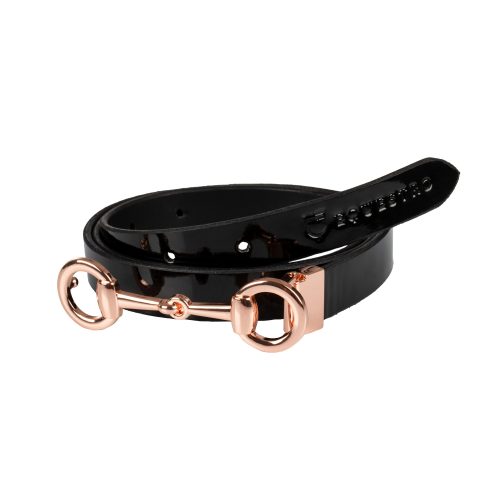 Women's Shiny Belt With Bit Buckle