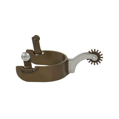 Sperone Western Acciaio C/fasce Marroni