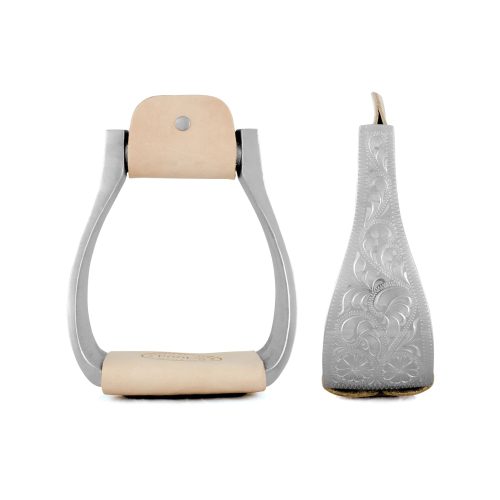 Staffe Western Roper Alluminio Decorate Pedana Larga 7,2 Cm