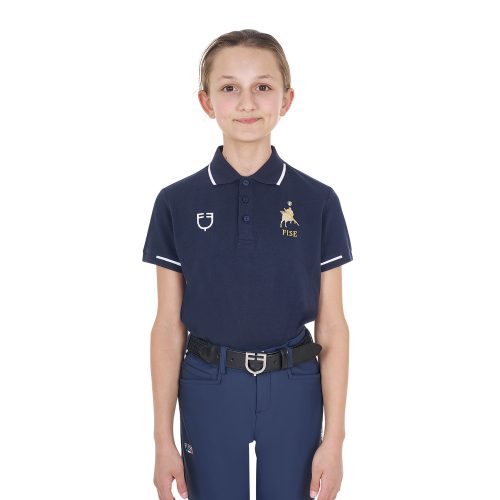 Kid's Cotton Piquet Polo Shirt Ss Buttons Equestroxfise