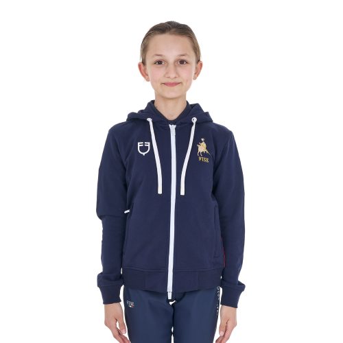 Felpa unisex bambini con cappuccio Equestro X FISE